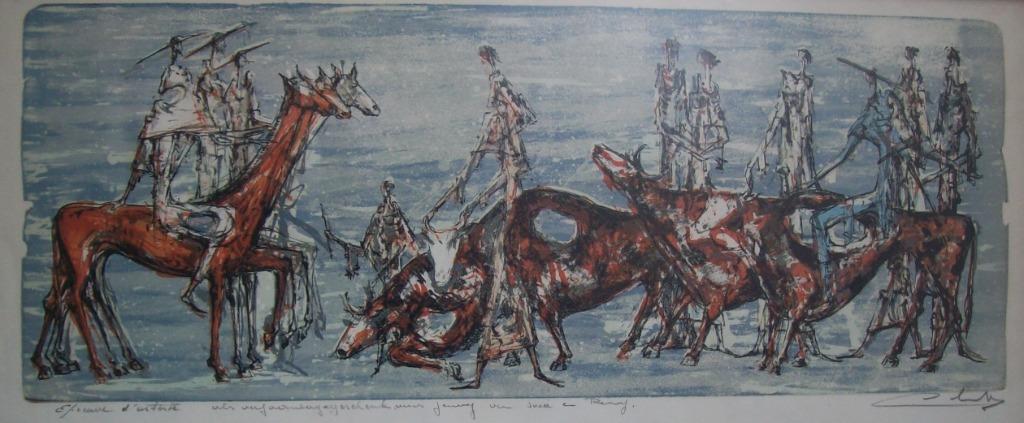 « Point de rendez-vous » - Remy Cornelissen, Antiquités & Art, Art | Lithographies & Sérigraphies, Enlèvement