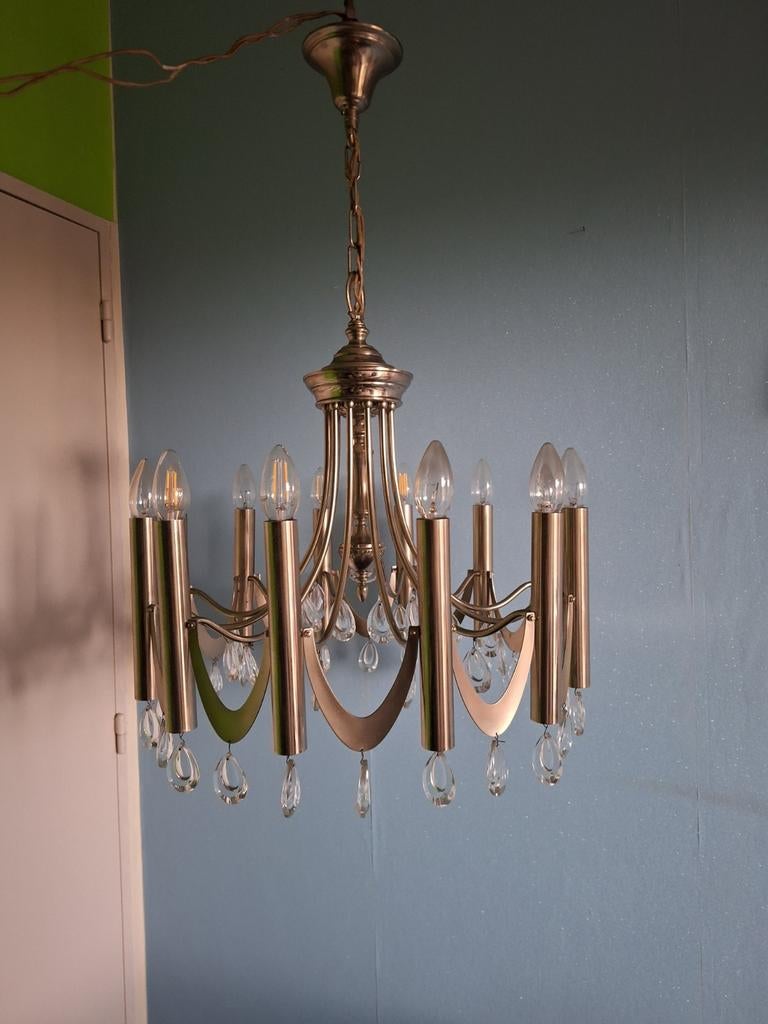 Chroom Style Gaetano Sciolari kroonluchter, Comme neuf