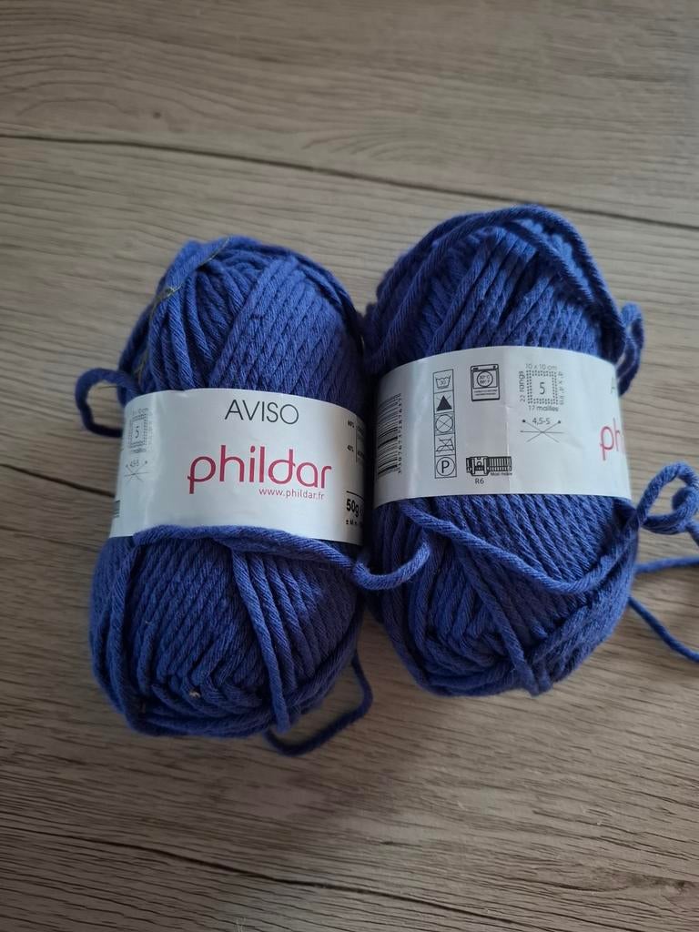 2 blauwe bollen acryl Phildar, Enlèvement