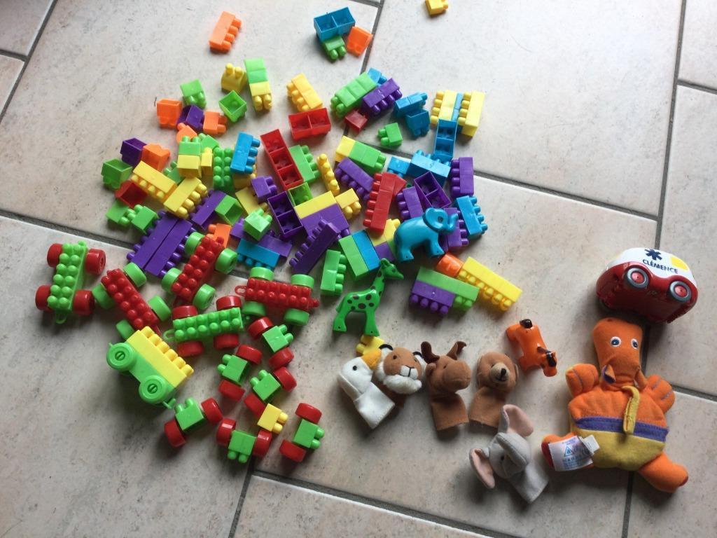 LOT-JEUX"TINY LOVE"BRIQUES-ANIMAUX-VEHICULES", Enlèvement ou Envoi