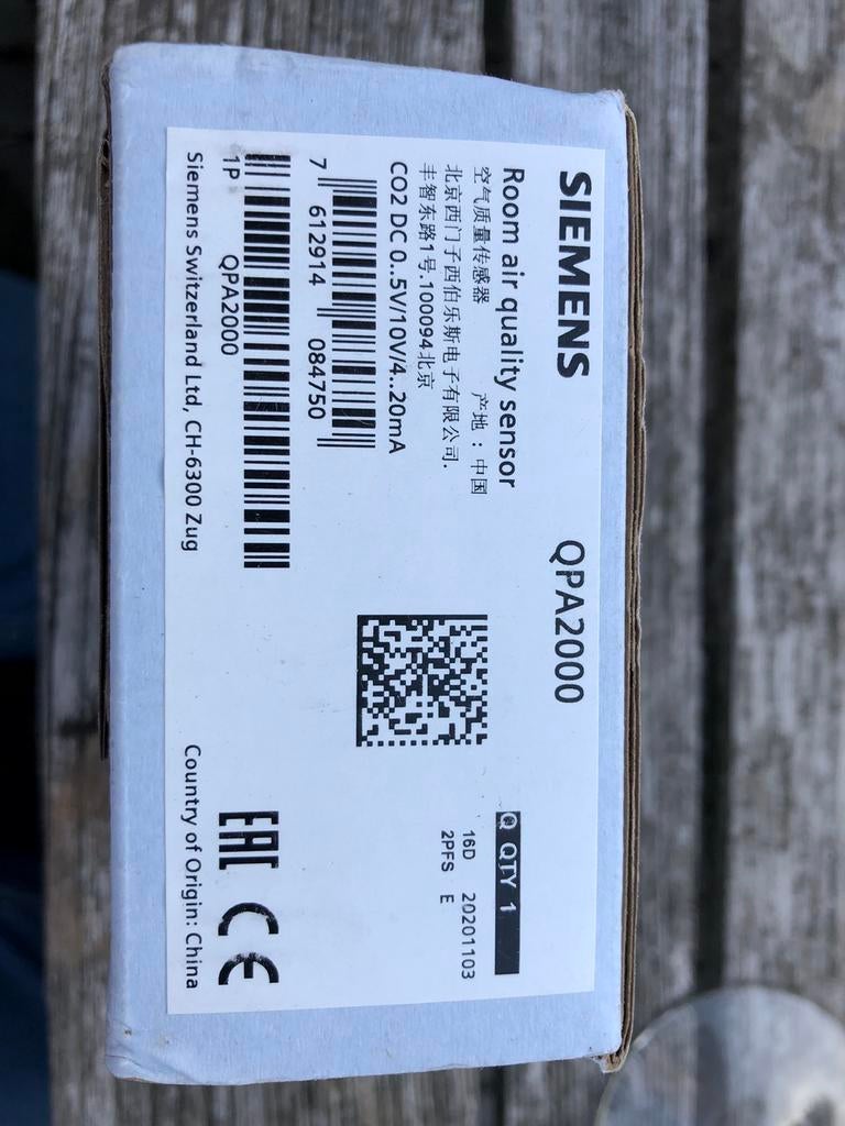 Siemens QPA200 lucht kwaliteit sensor thermostaat, Doe-het-zelf en Bouw, Ophalen of Verzenden
