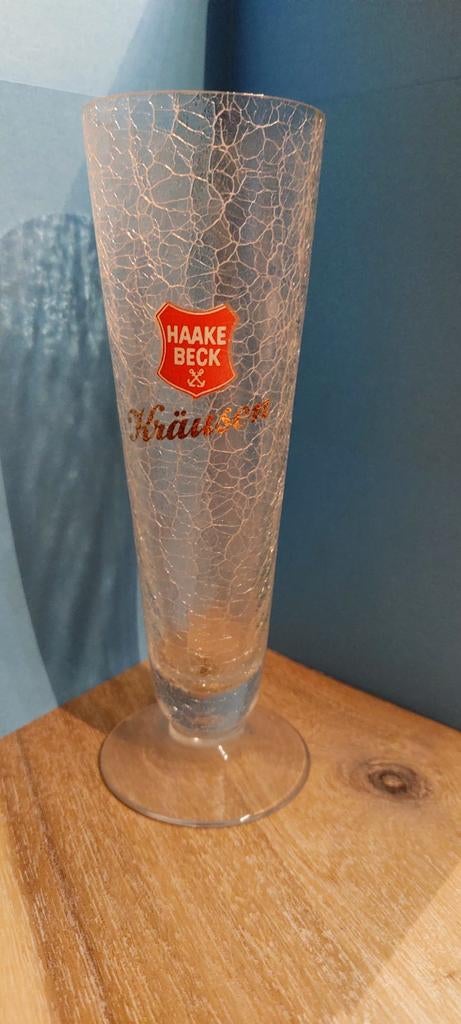 Craquelé  Krausen   Haake  Beck .  0,20 L, Verzamelen, Biermerken, Zo goed als nieuw, Glas of Glazen, Overige merken, Ophalen of Verzenden