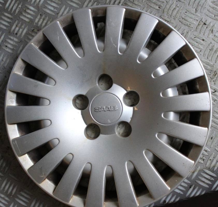 4 originele Saab 9-5 15" wieldoppen, Ophalen of Verzenden, Gebruikt
