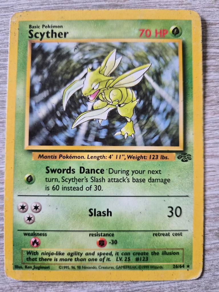 Scyther Non Holo Jungle 26/64, Enlèvement ou Envoi, Utilisé, Cartes en vrac, Foil