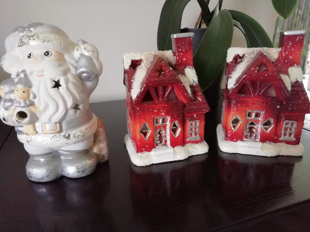 Oude kersthuisjes en kerstman, nieuw, Ophalen of Verzenden