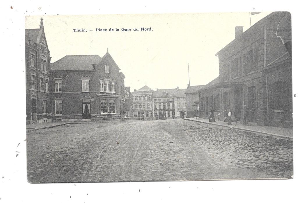 Thuin NA175: Place de la Gare du Nord 1912, Verzenden, Voor 1920, Gelopen, Henegouwen