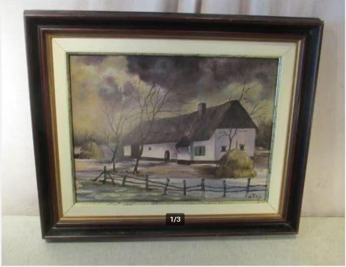 Œuvre magnifiquement peinte « Farm and Hay Ites » - L Tim's, Enlèvement ou Envoi