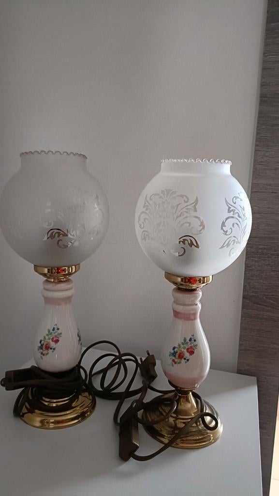 2 lampes de table rétro vintage, Enlèvement