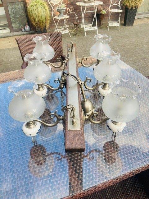 kroonluchter en balkluchter delfts blauw, Huis en Inrichting, Ophalen, Zo goed als nieuw