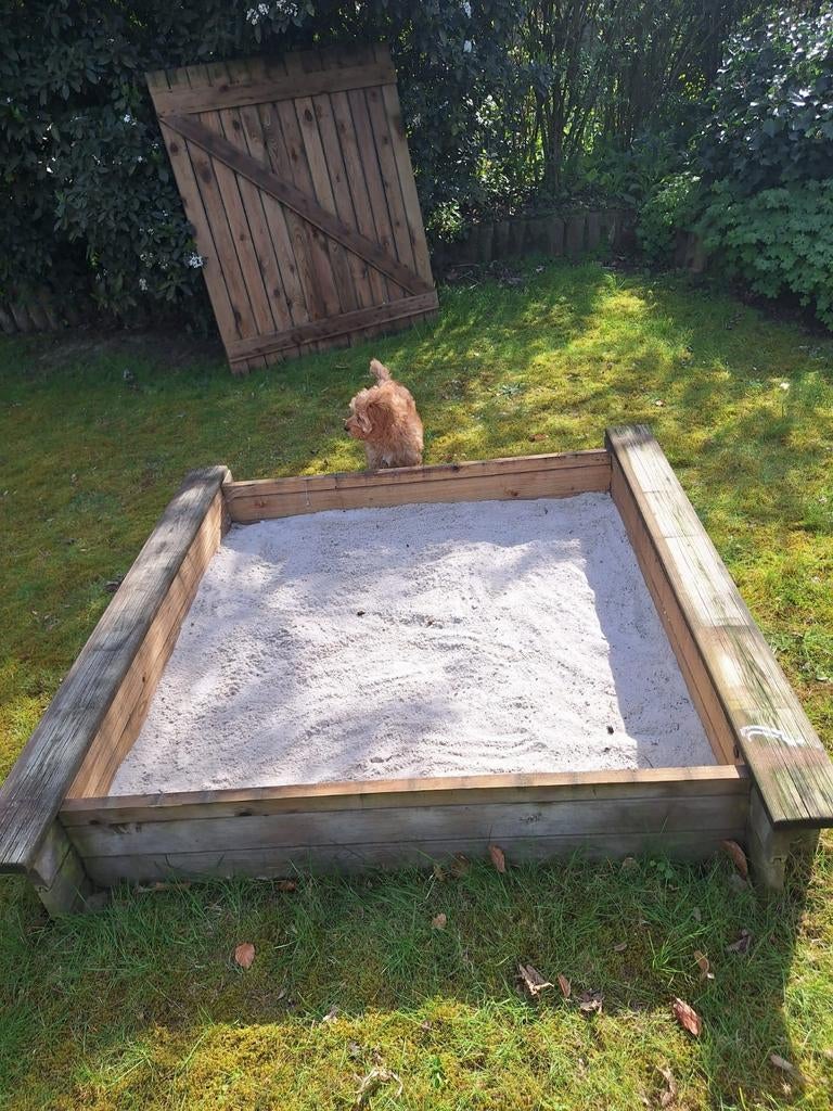 Houten zandbak 150x150, Ophalen