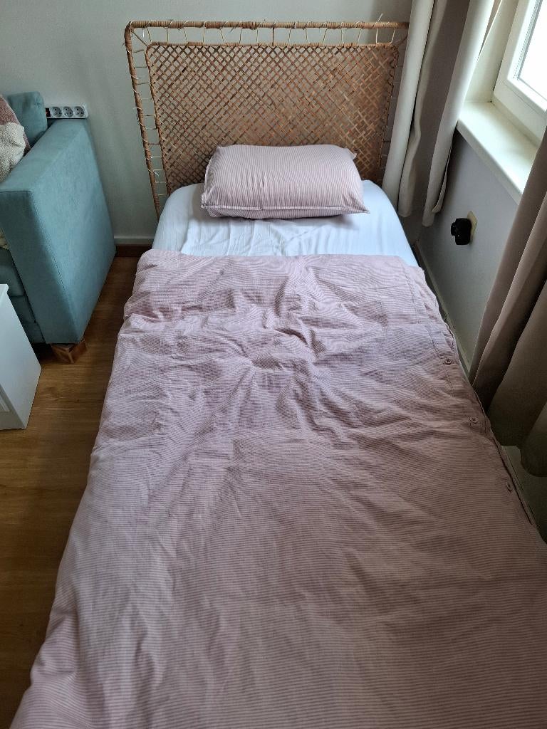 1-pers bed vevelstad ikea, Ophalen, 90 cm, Eenpersoons, Wit