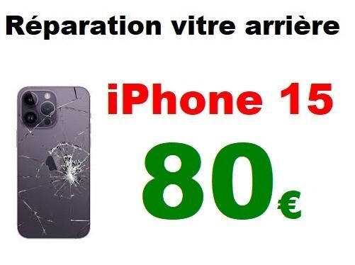 Remplacement vitre arrière iPhone 15 pas cher 80€, Télécoms, Téléphonie mobile | Accessoires & Pièces, Apple iPhone, Enlèvement