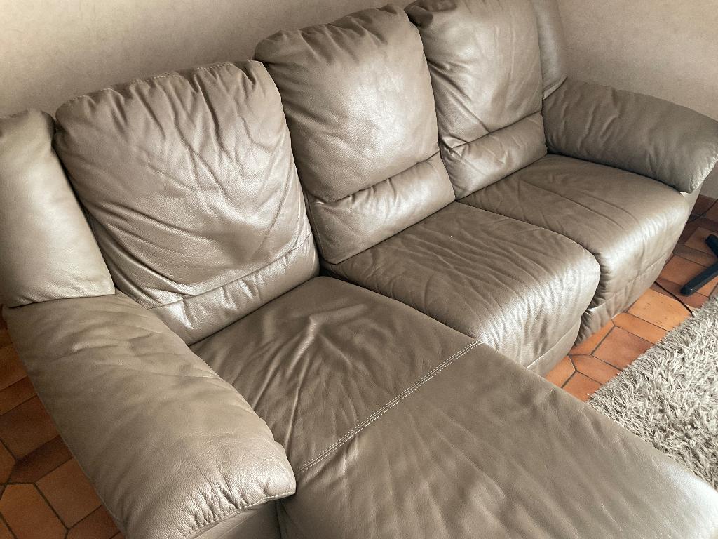 Lederen zeer comfortabele salon, 75 à 100 cm, Landelijk, Enlèvement, Utilisé