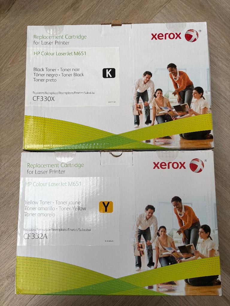 2 st nieuwe toners Xerox CF330X-CF332A (HP 654X-A) HP M651, Ophalen of Verzenden, Nieuw, Toner, Xerox