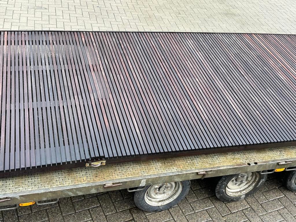 Padouk schuifpoort, Tuin en Terras, Tuinpoorten, Ophalen, Zo goed als nieuw, Schuifpoort