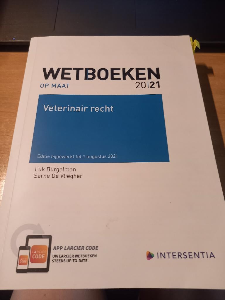 Wetboeken op maat 20/21. Veterinair recht, Boeken, Ophalen of Verzenden, Zo goed als nieuw, Overige niveaus
