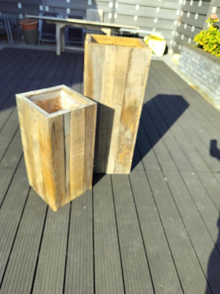 Hoge houten bloembak, Tuin en Terras, Bloembakken en Plantenbakken, Ophalen, Nieuw, Hout, Binnen