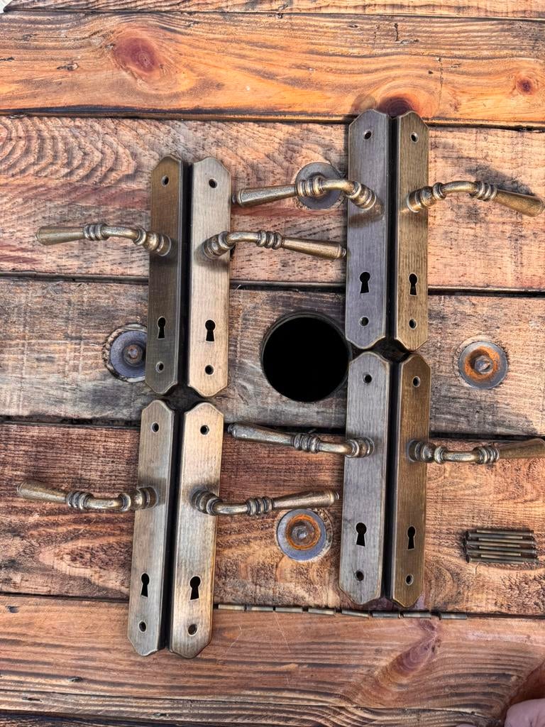 Garniture de porte de chambre Charlieu en laiton, antique, Enlèvement ou Envoi, Comme neuf