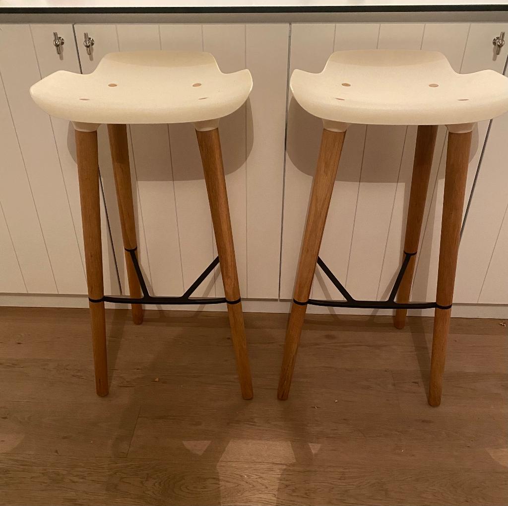 Barkrukken, Bois, 2 tabourets, Comme neuf, Enlèvement