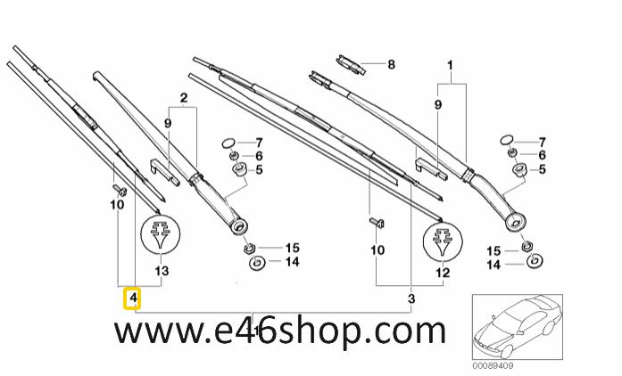 RUITENWISSERBLAD BMW E46 BIJRIJDERS KANT OE 61618225997, Auto-onderdelen, -, -, Nieuw, Ophalen of Verzenden