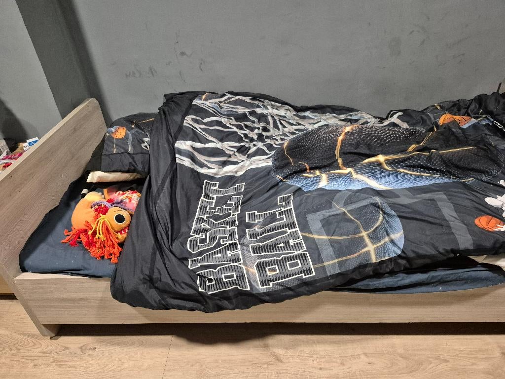 lit simple, Maison & Meubles, Chambre à coucher | Lits, Brun, 200 cm, Bois, Une personne