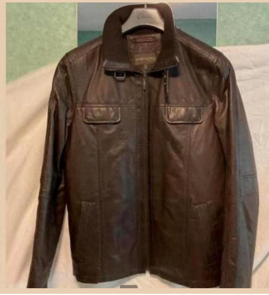 Jas leder, Kleding | Heren, Jassen | Zomer, Ophalen, Zo goed als nieuw, Maat 52/54 (L), Bruin