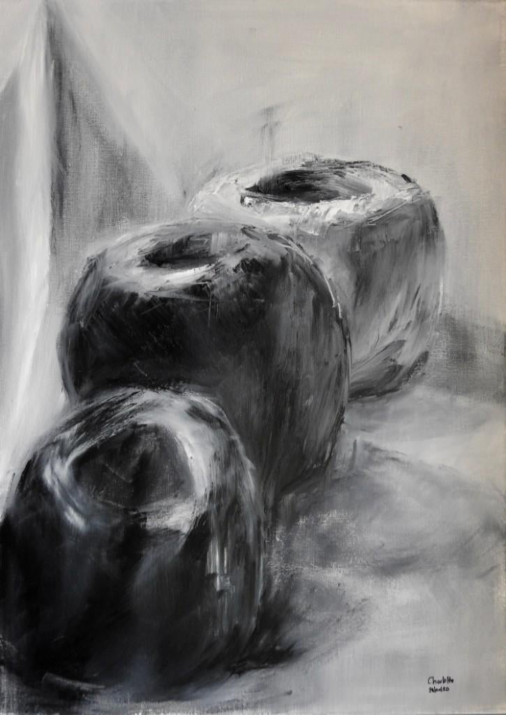 Schilderij peinture painting ‘Old pottery’ 70x50, Ophalen