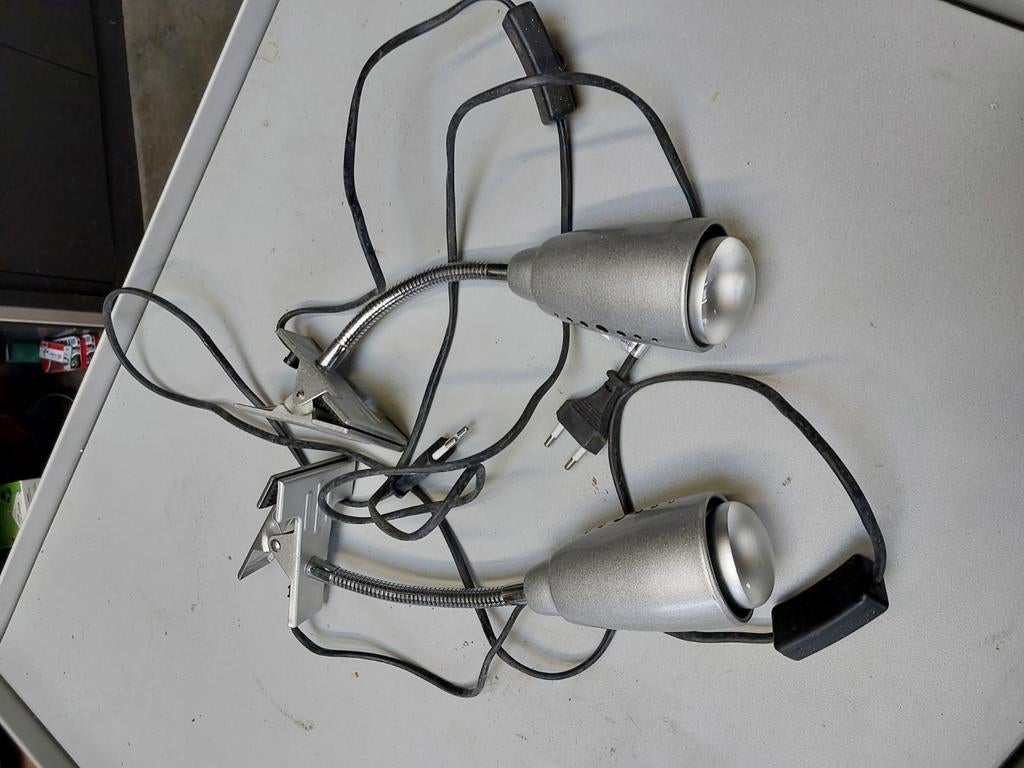 Lot de 2 lampes à pince vintage, Maison & Meubles, Enlèvement, Utilisé