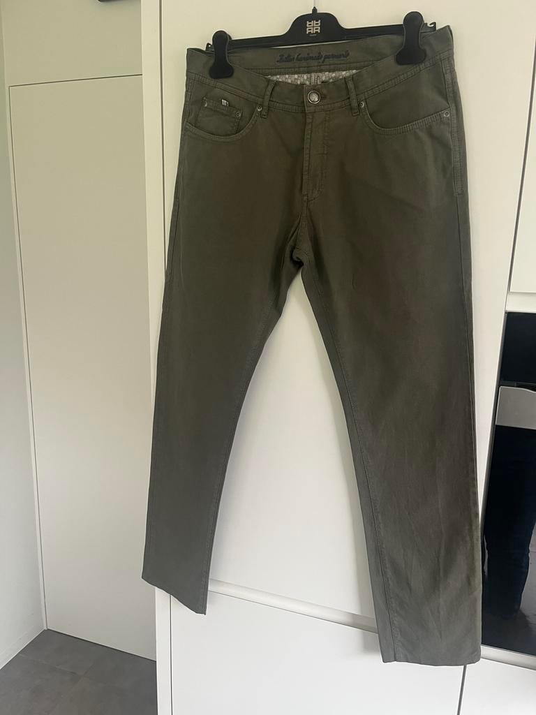 Olijfbruine broek heren van zilton maat 33, Ophalen, Zo goed als nieuw, Bruin