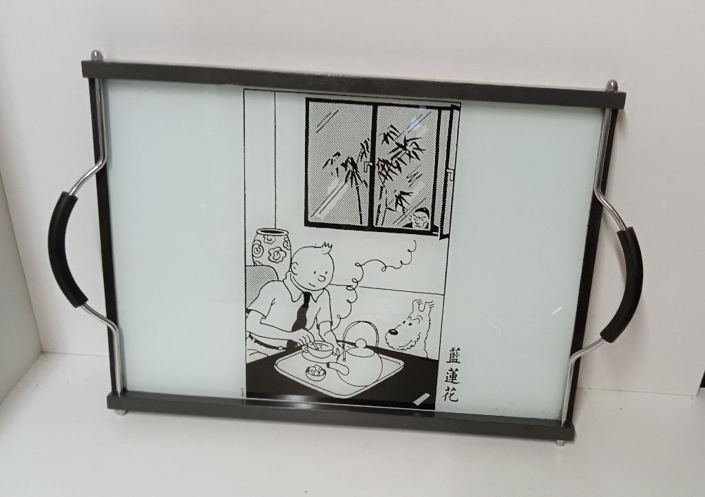 Plateau vintage - Objet de collection Tintin - Le Lotus bleu, Collections, Enlèvement ou Envoi