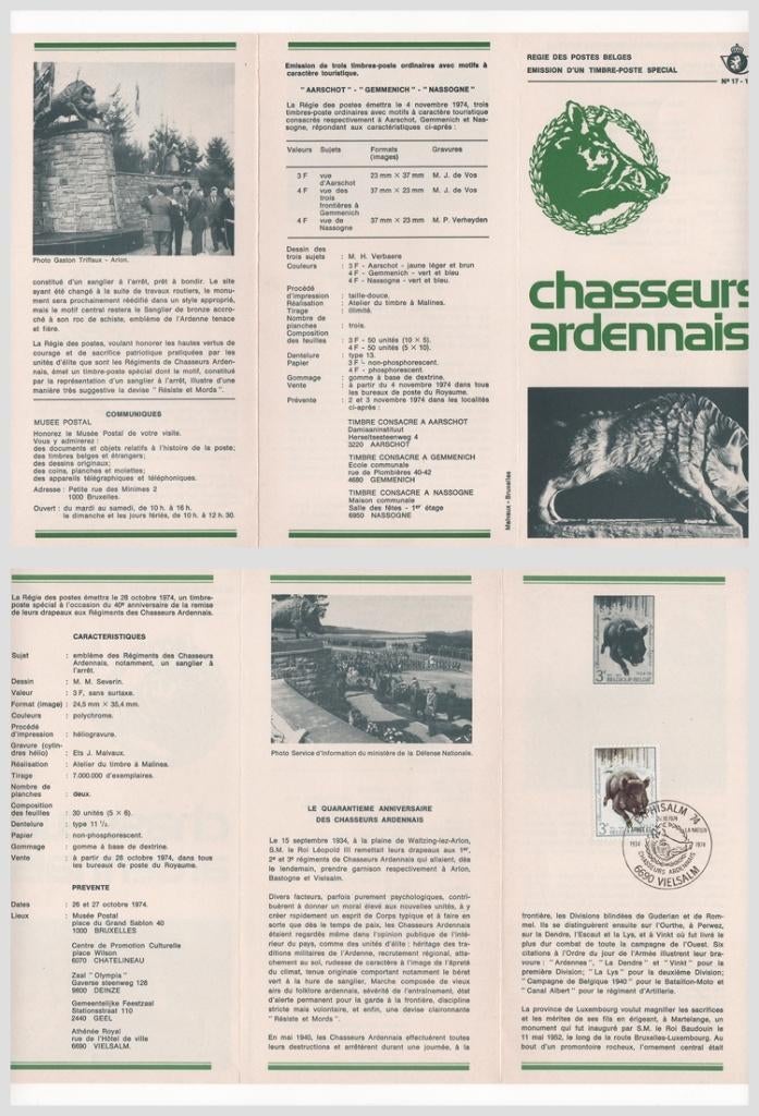 Chasseurs Ardennais 1974, Verzenden