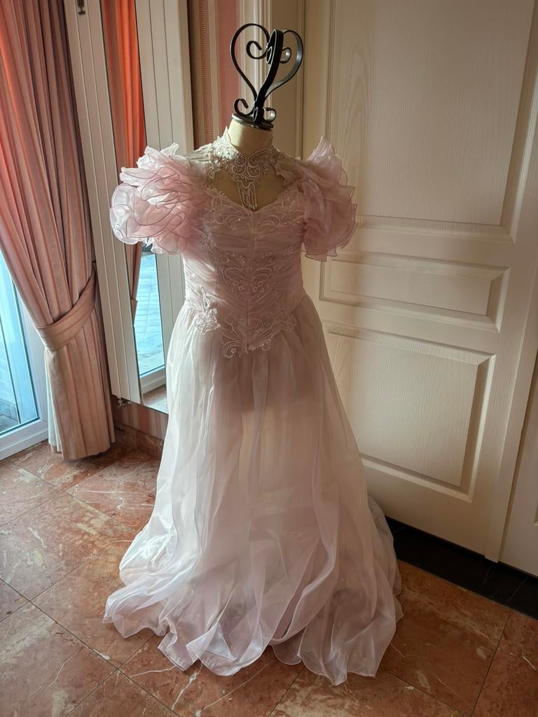 Trouwjurk licht roze ontworpen door Vankets, Kleding | Dames, Ophalen, Zo goed als nieuw, Roze, Trouwjurk