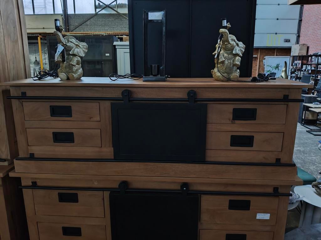 TV meubel mangohout (outlet), Ophalen, 150 tot 200 cm, Nieuw, Minder dan 100 cm