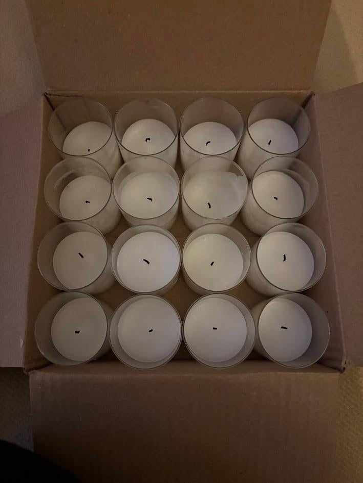 Gebruikte witte horecakaarsen (24u branduren), Ophalen, Overige materialen, Gebruikt, Wit