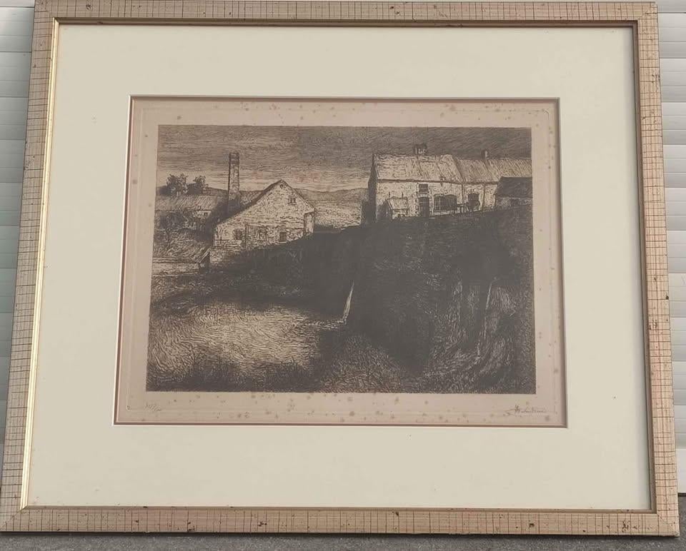 Gravure signe Victor dieu, Antiquités & Art, Enlèvement ou Envoi