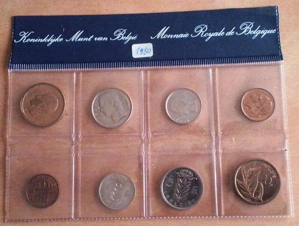 FDC muntenset België 1980, Postzegels en Munten, Ophalen of Verzenden, Overig, Setje
