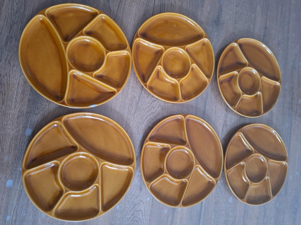 Lot de 6 assiettes à fondue vintage, Antiquités & Art, Enlèvement ou Envoi