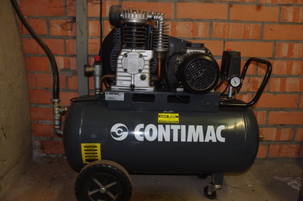 Compressor Contimac 2 cilinder tank 100 liter, 100 liter of meer, Ophalen, Zo goed als nieuw, 6 tot 10 bar