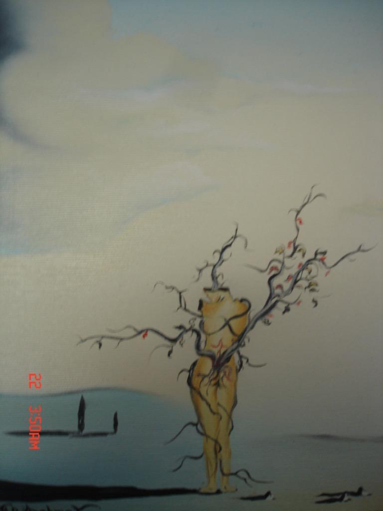 Huile sur toile "Vierge aux éléments naturels" Aydogdu Mehme, Antiquités & Art, Art | Peinture | Classique, Enlèvement