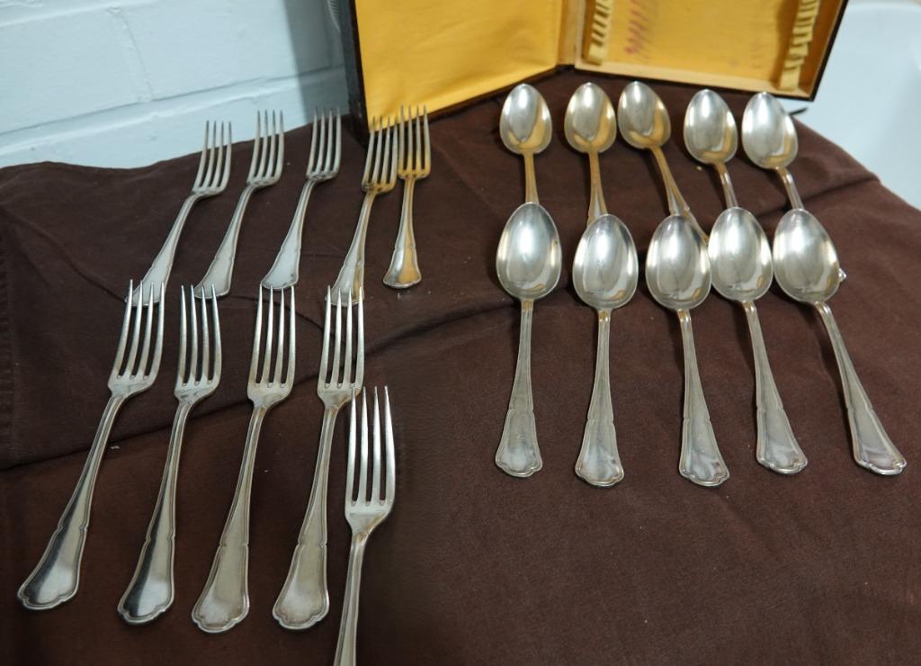 10 vorken en 10 lepels in opbergdoos France 30, Ophalen of Verzenden