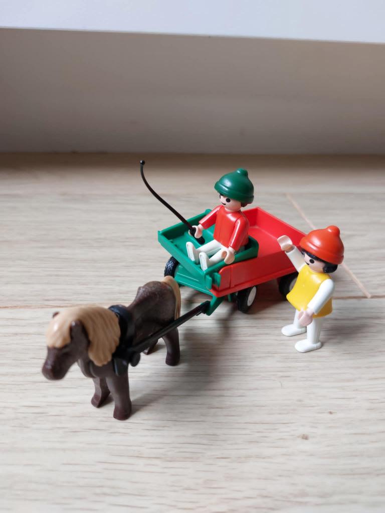 Voiture à poney Playmobil vintage avec enfants - 3583, Enlèvement ou Envoi, Comme neuf, Ensemble complet