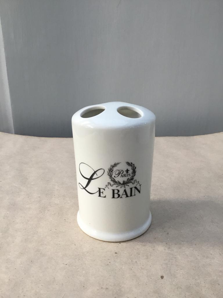 Porte-brosse à dents en porcelaine Le Bain Paris, Maison & Meubles, Enlèvement ou Envoi, Comme neuf, Blanc, Autres types