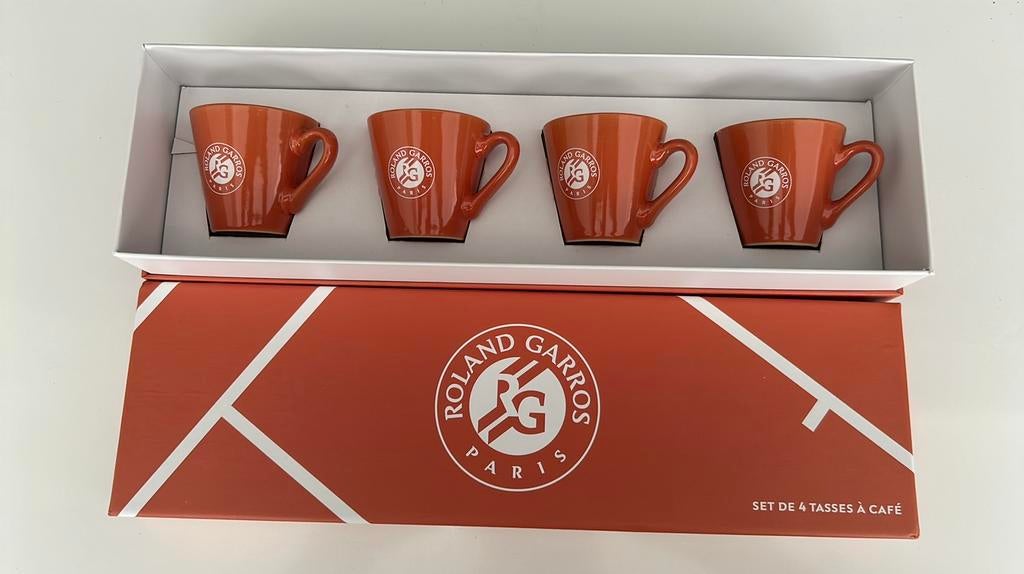 Roland Garros - 4 tasses à café - NOUVEAU (NP €29), Enlèvement ou Envoi, Neuf