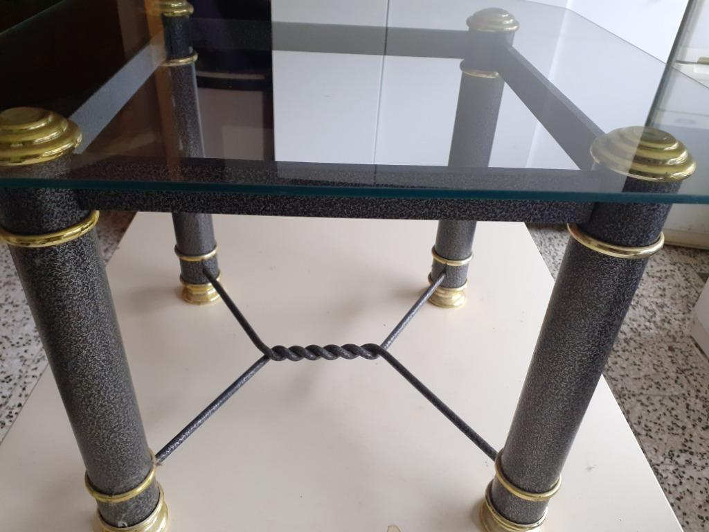 URGENT PETITE TABLE D APPOINT CARRÉE 53X53X40 CM, Moins de 55 cm, Carré, Verre, Enlèvement