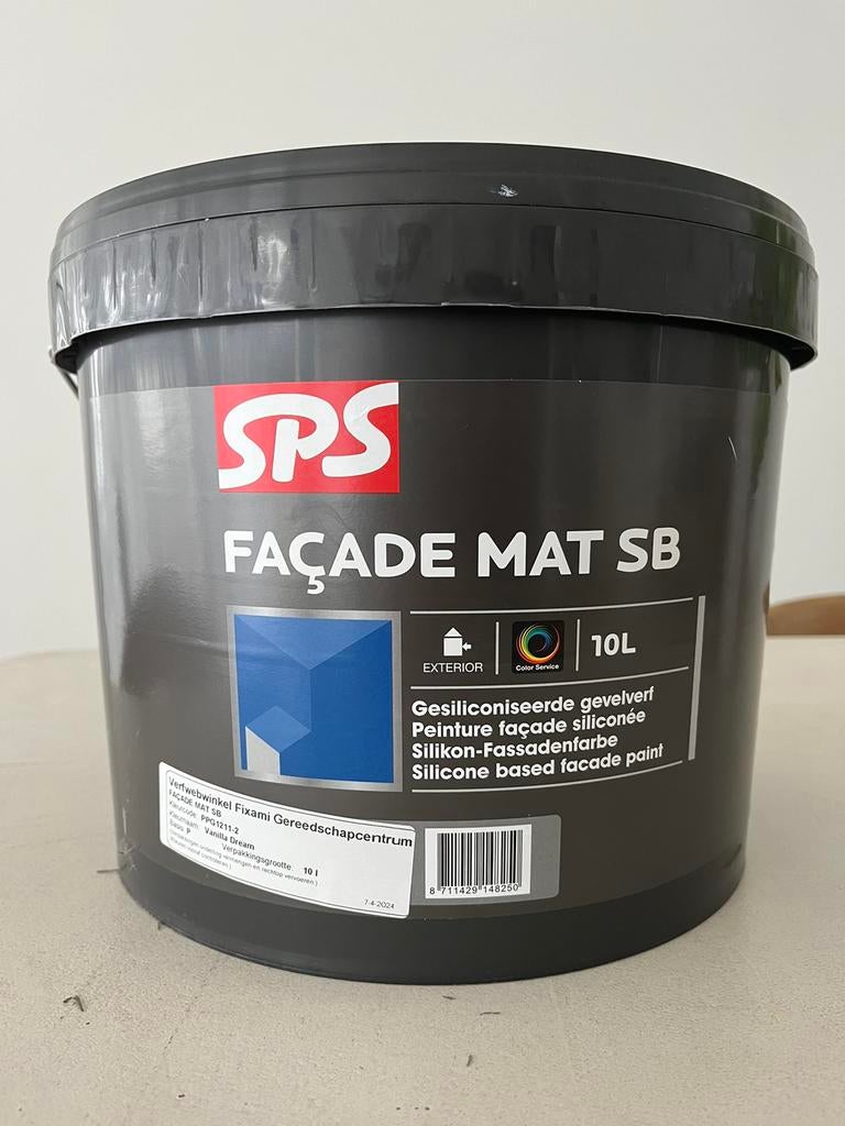 SPS Façade Mat SB gevelverf - op kleur gemengd - 10L, 5 tot 10 liter, Ophalen, Nieuw, Verf