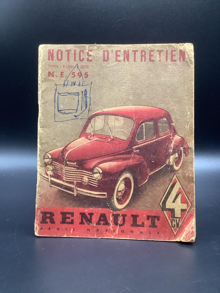Ancienne notice Renault 4CV, Enlèvement ou Envoi