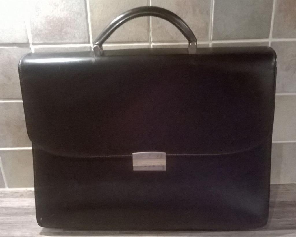 „LANCEL” LEREN AKTETAS, Handtassen en Accessoires, Tassen | Schooltassen, Zo goed als nieuw, Aktetas of Boekentas, 30 tot 40 cm