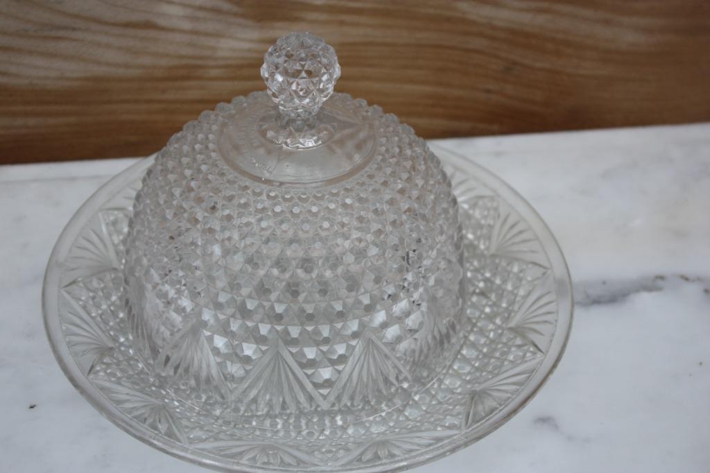 Retro oude stolp geperst glas verre pressé Scailmont Hamage, Ophalen of Verzenden