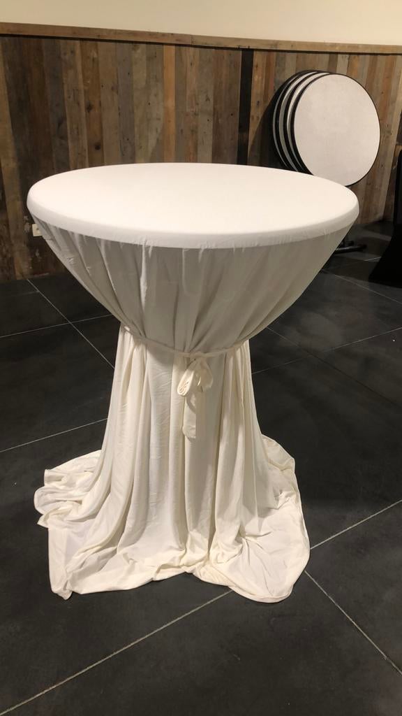 10 Tafelrokken statafel ecru met strik, Ophalen