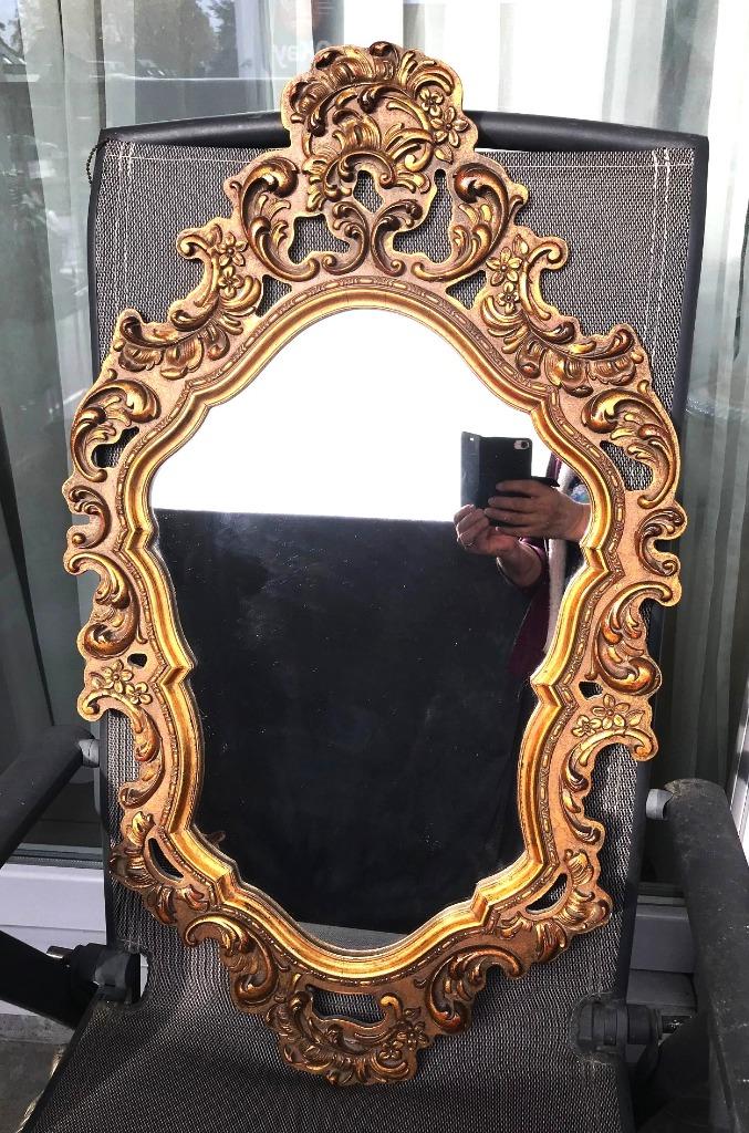Miroir or doré Rococo Antique Castle 83 x 50💎😍💑🤗👌, Enlèvement ou Envoi, Autres formes, 50 à 100 cm, Moins de 100 cm